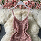 French Hepburn temperament Sequin Hip Wrap Dress  2752