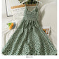 Retro floral waist slim high waist open back suspender skirt  2698