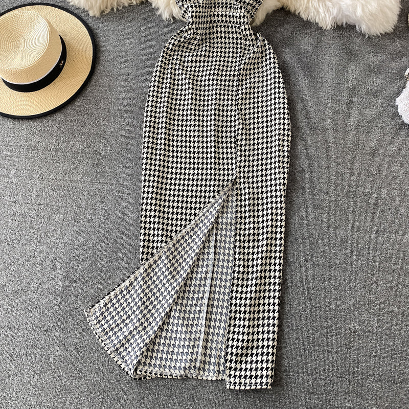 Robe élégante à col en V et dos ouvert 3308