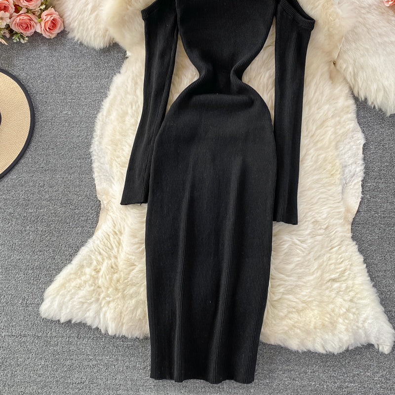 Robe en tricot à col montant vintage française 3358