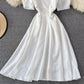 Narrow waist French long skirt with large hem  3208