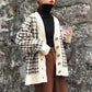 Nouveau style, pull bleu ciel et nuage blanc, cardigan ample étudiant 1423
