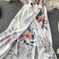 Robe à volants pour vacances à la mer, épaules dénudées 3134