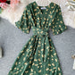 Cute v neck cherry dress summer dress  1282