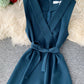 Elegant v neck sleeveless dress women's dress  1228
