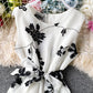 A-Linie Blumen kurzes Kleid Sommerkleid 1163