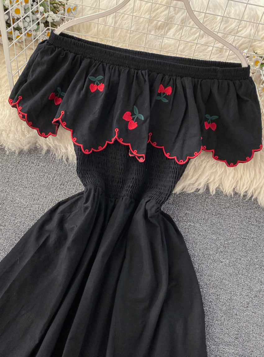 Cute A line cherry dress fashion girl dress  1178