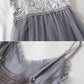 A line v neck tulle dress women's dress  1153