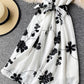 A-Linie Blumen kurzes Kleid Sommerkleid 1163