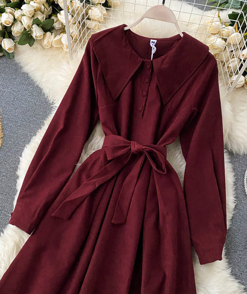 Cute A line long sleeve dress trench dress  1023