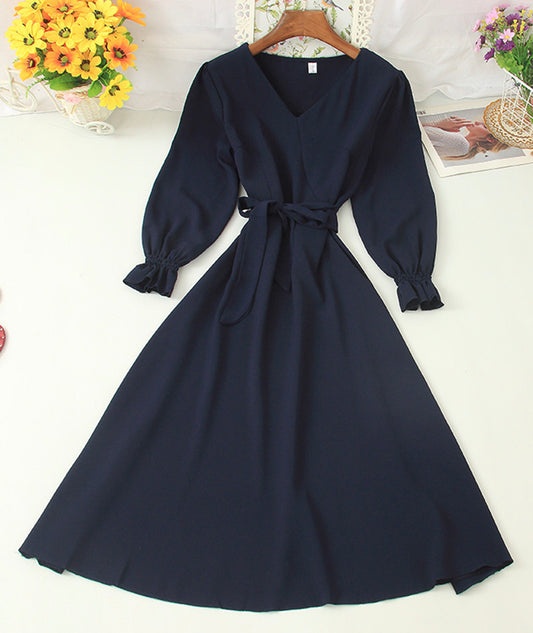 A-Linie V-Ausschnitt Chiffon kurzes Kleid Modekleid 1006