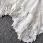 A line v neck lace long sleeve dress  995