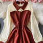 Cute A line long sleeve dress fashion dress  928