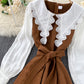 Cute A line long sleeve dress fashion dress  927