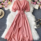 Simple v neck short sleeve dress fashion dress  939