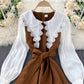 Cute A line long sleeve dress fashion dress  927