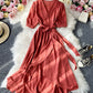 Simple v neck short sleeve dress fashion dress  939
