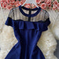 Cute A line see through dress short dress  887