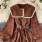 Uniquely designed floral stitching dress with removable neckline  904