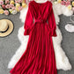 A-Linie Chiffon-Langarmkleid 908