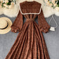 Uniquely designed floral stitching dress with removable neckline  904