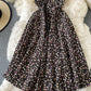 Cute A line floral dress short dress  875