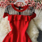 Cute A line see through dress short dress  887