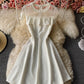 Cute A line see through dress short dress  887