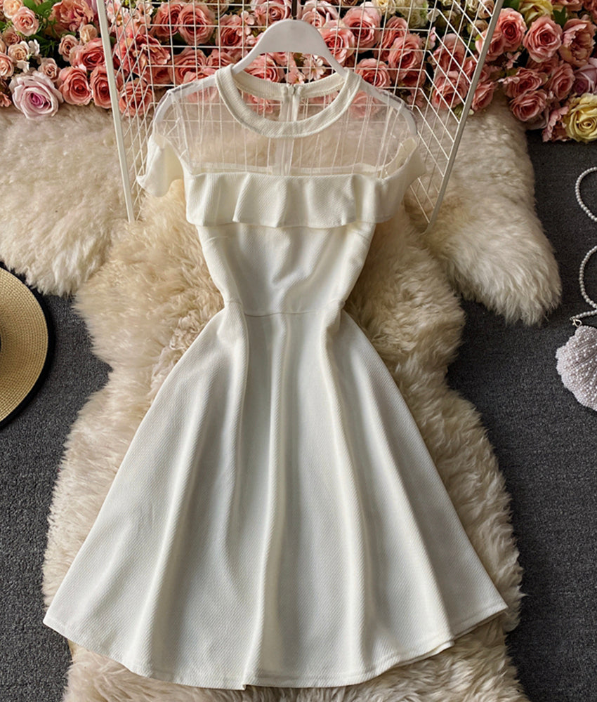 Cute A line see through dress short dress  887