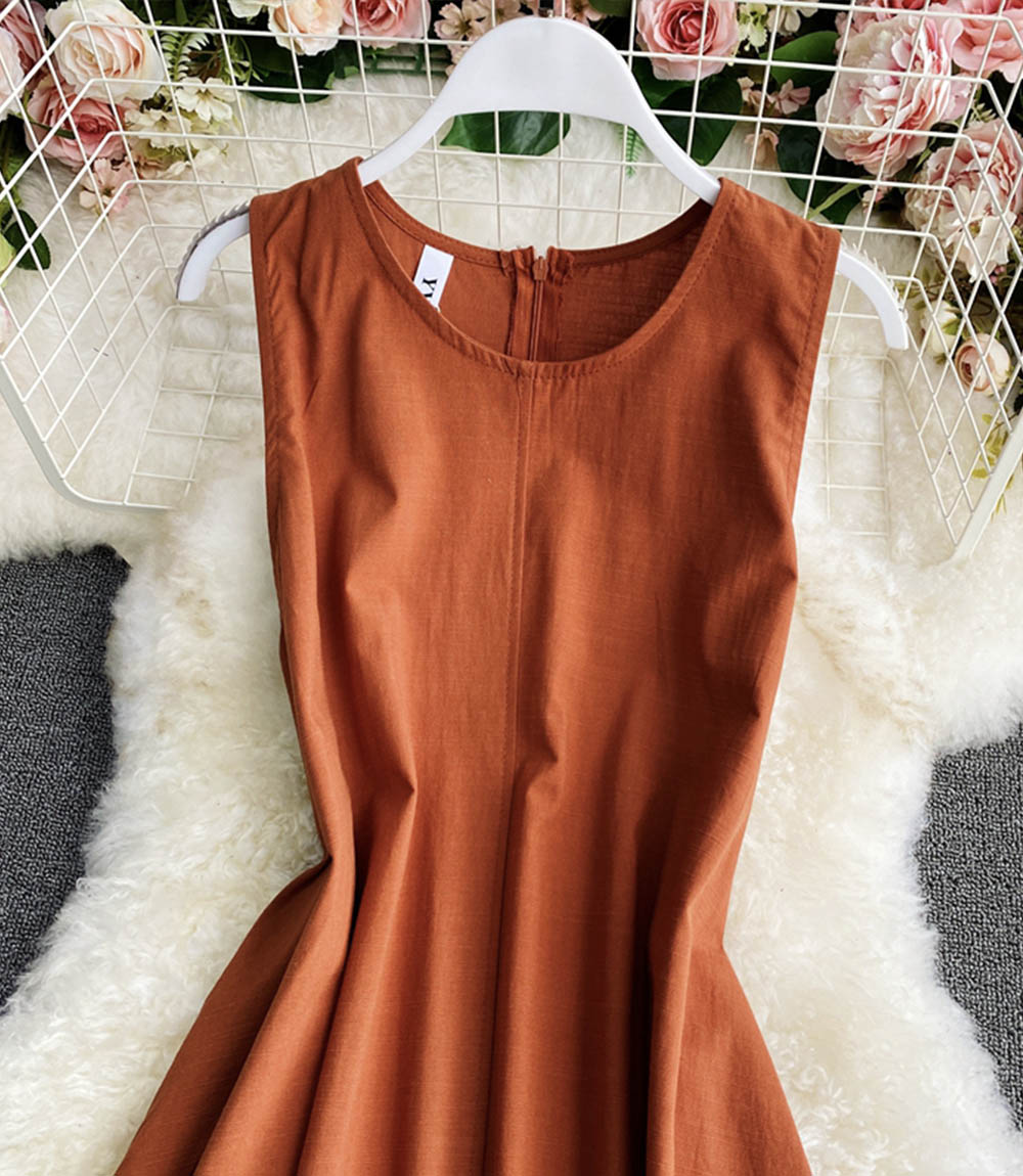 Simple A line round neck dress fashion dress  841