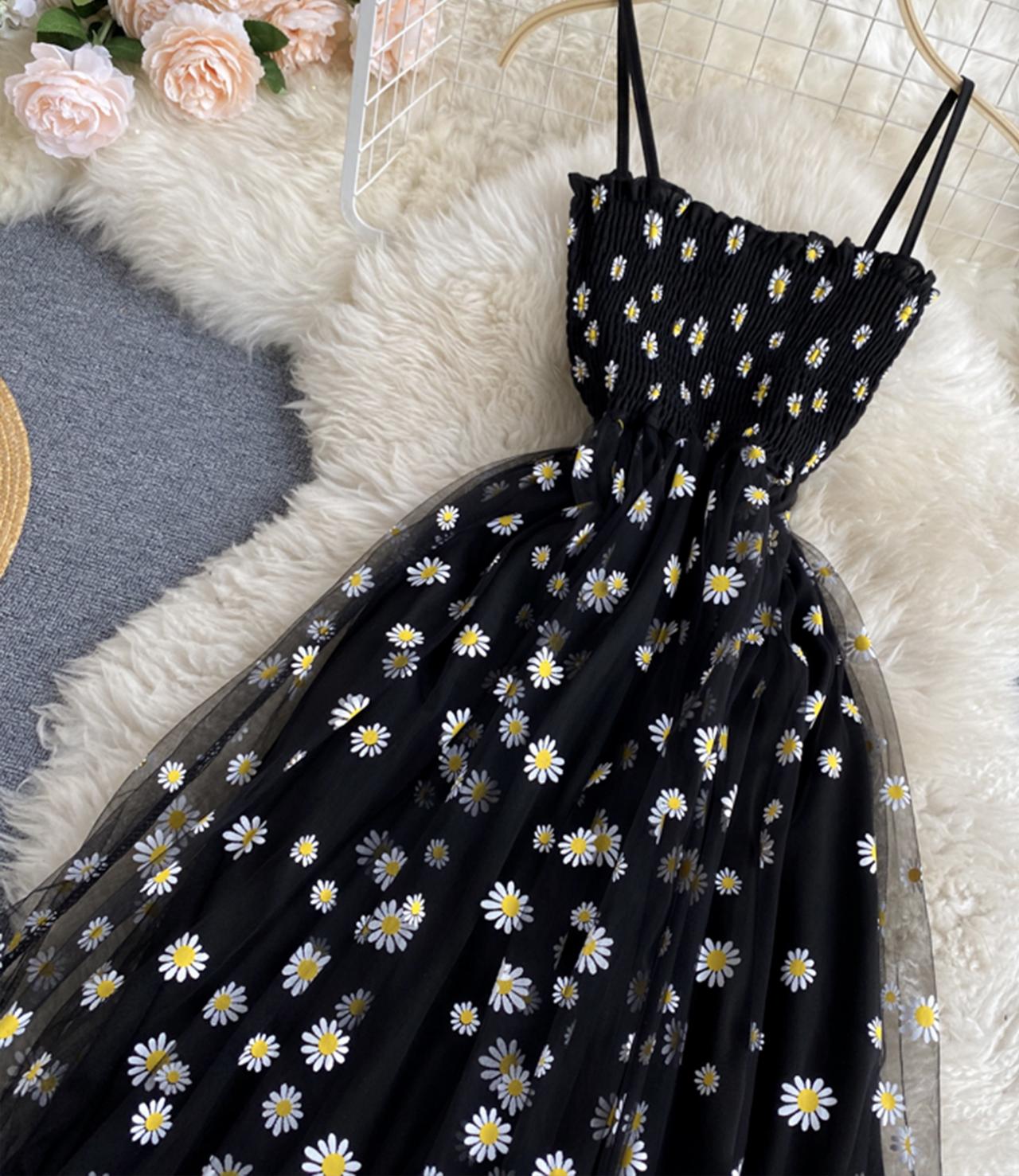Cute A line tulle floral dress  766
