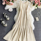 Simple A line round neck dress fashion dress  841
