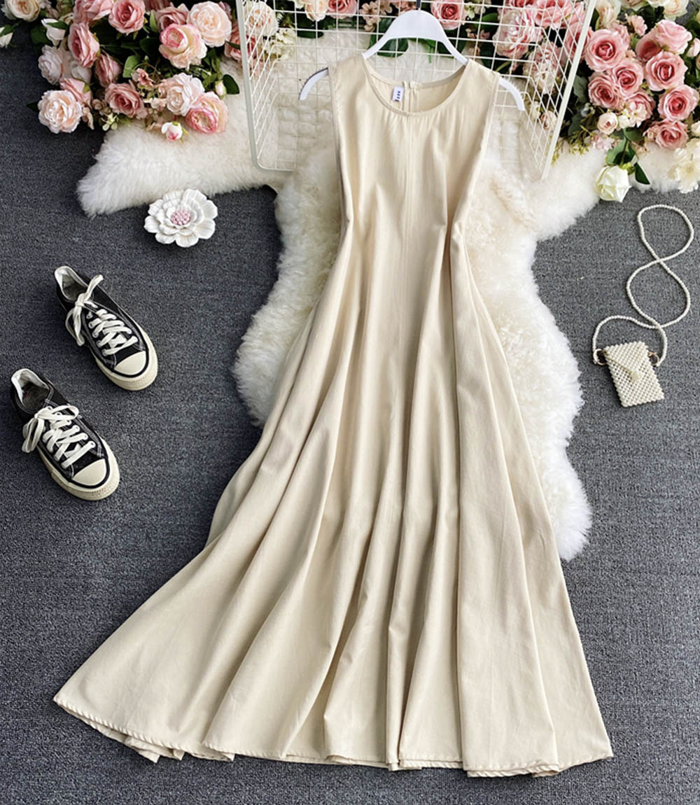 Simple A line round neck dress fashion dress  841