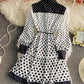 Stylish A line polka dot dress  843