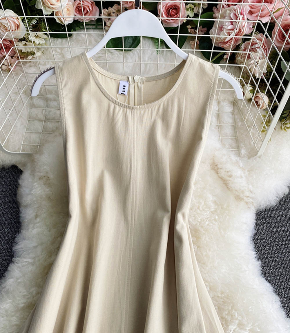 Simple A line round neck dress fashion dress  841
