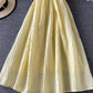 Yellow A line dress fashion dress  818
