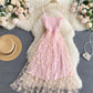 Cute A line tulle floral dress  766
