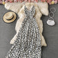 Stylish v neck floral dress  763