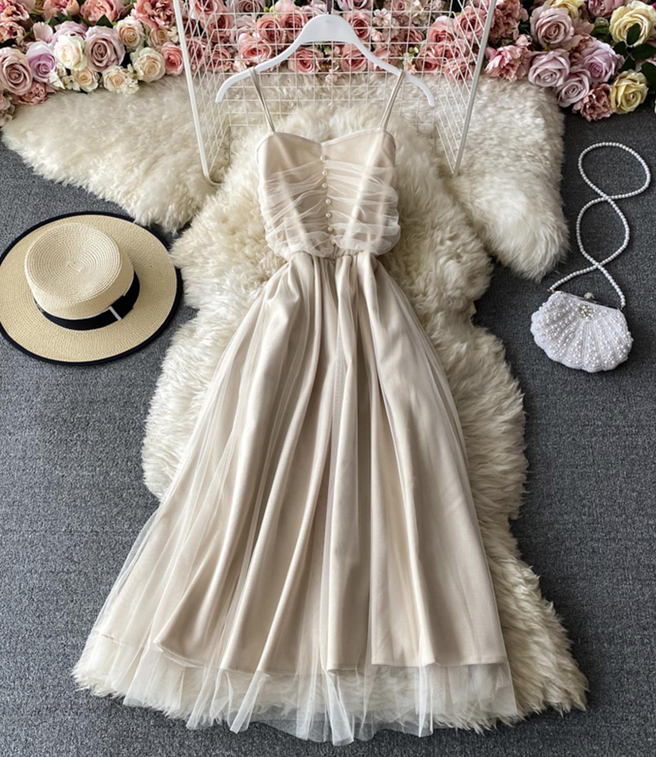 Cute tulle short dress A line summer dress  760