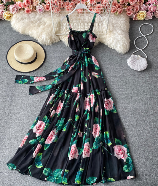 Stylish A line floral pattern dress  883