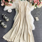 Simple A line round neck dress fashion dress  841