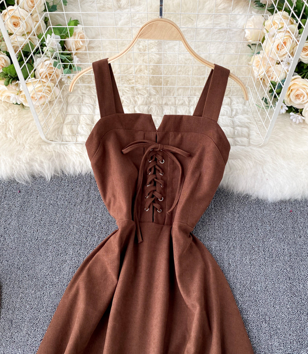 Buy Leriya Fashion Women's Ribbed Sleeveless A-Line Western Dresses | Plain Short  Dress | Indo Western Dress for Women. (Medium, Marron) at Amazon.in
