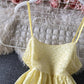 Yellow A line dress fashion dress  818