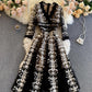 Black v neck lace dress A line party dress  827