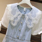 Lovely lace stitching dress  1254