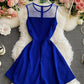 Cute lace short dress A line dress  880