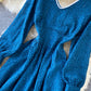 Blue v neck long sleeve dress  978