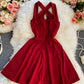 Sexy A line backless dress short dress  894