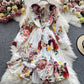 Stylish long sleeve floral dress  778