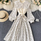 Uniquely designed floral stitching dress with removable neckline  904